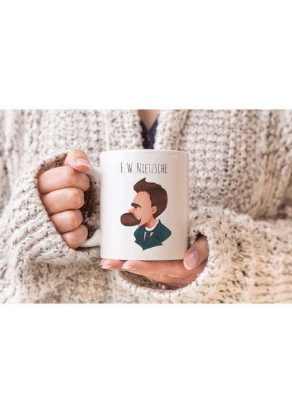 Friedrich Nietzsche Baskılı Hediyelik Porselen Kupa Bardak
