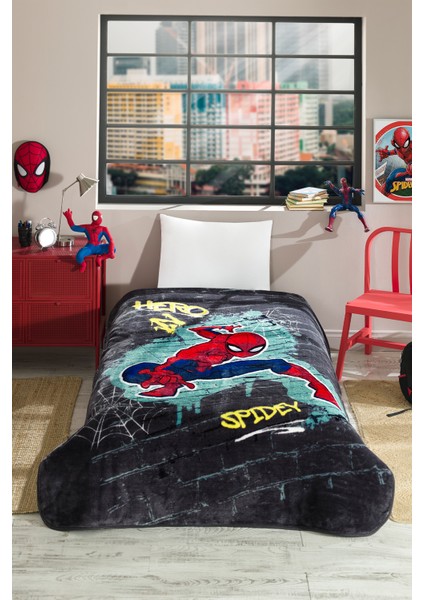 Spiderman Hero Disney Lisanslı Tek Kişilik Çocuk Battaniyesi 155X215 cm