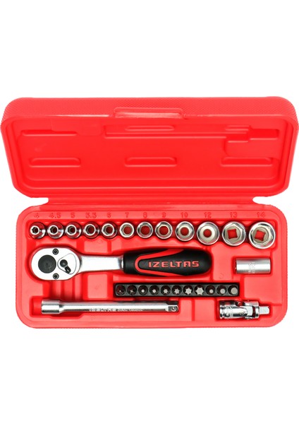 1/4” Altı Köşe Lokma Anahtar ve Bits Set (27 Parça, Mm)