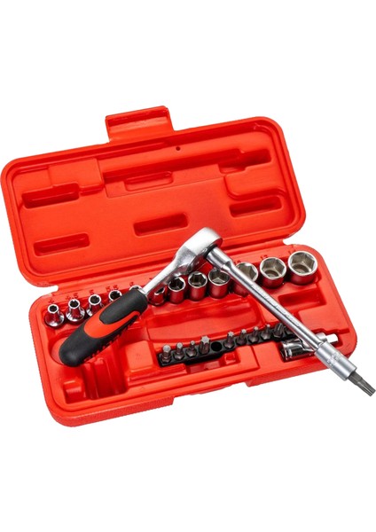 1/4” Altı Köşe Lokma Anahtar ve Bits Set (27 Parça, Mm)