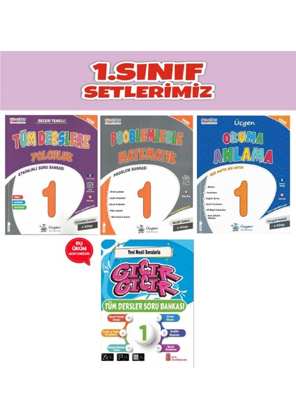 (Sınıf: 1) 2.Dönem Tüm Derslere Yolculuk / Problemlerle Matematik / Okuma Anlama / Gıcır Soru Bankası