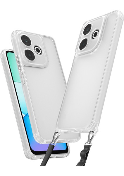 Xiaomi Redmi 13 4g Uyumlu Kılıf Airbagli Takılabilir Askı Aparatlı Zore Snap Silikon Kapak-Şeffaf