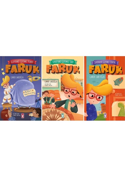 2. 3. 4. Sınıf Okuma Kitapları Faruk Serisi / 3 Kitap Set/uzaydaki Gizemli Robot-Sınıftaki-Şehirdeki
