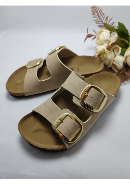 Mantar Taban Birkenstock Leonı Arızona Modeli Çift Tokalı Ortopedik Terlik