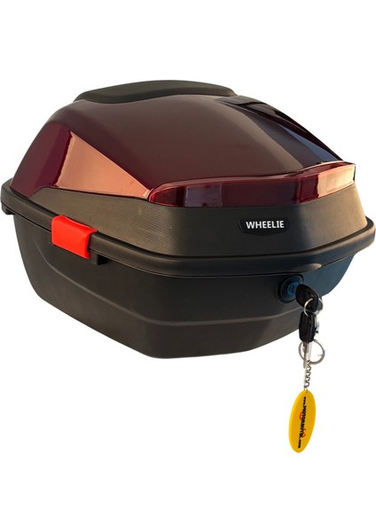 XT88-JR 32 Lt Motosiklet Arka Çanta Hünnap Kırmızı Parlak Su Geçirmez ABS Çift Kilitleme Üniversal