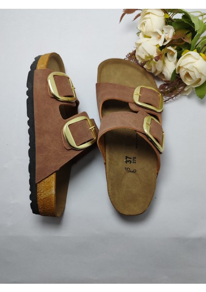 Mantar Taban Birkenstock Leonı Arızona Modeli Çift Tokalı Ortopedik Terlik modelleri