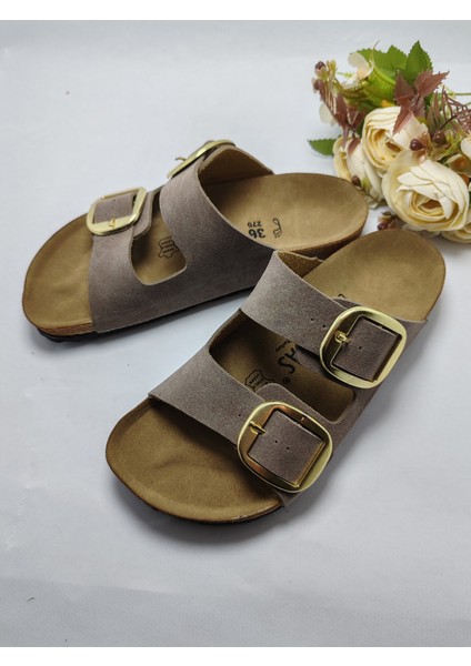 Mantar Taban Birkenstock Leonı Arızona Modeli Çift Tokalı Ortopedik Terlik