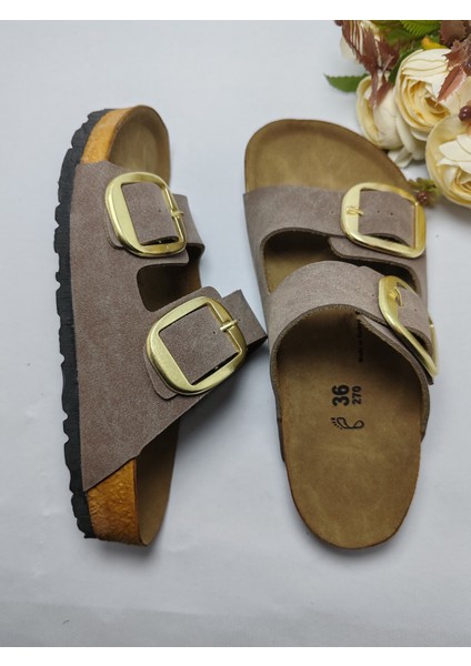 Mantar Taban Birkenstock Leonı Arızona Modeli Çift Tokalı Ortopedik Terlik modelleri