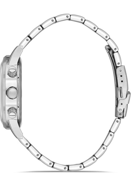 Spor Romen Rakamlı Metal Erkek Kol Saati Gümüş Mavi Renk PL-0963E2X