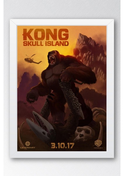 Kong Skull Island Çerçeveli Tablo - Kafatası Adası Film Posteri Tablo