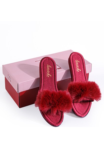 Tüylü Kadın Çeyiz Terliği Şık Günlük Ev Terliği Süslü Çeyiz Doğum Misafir Gelin Terliği modelleri