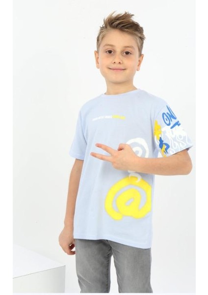 Erkek Çocuk Soru Işareti Baskılı Tişört