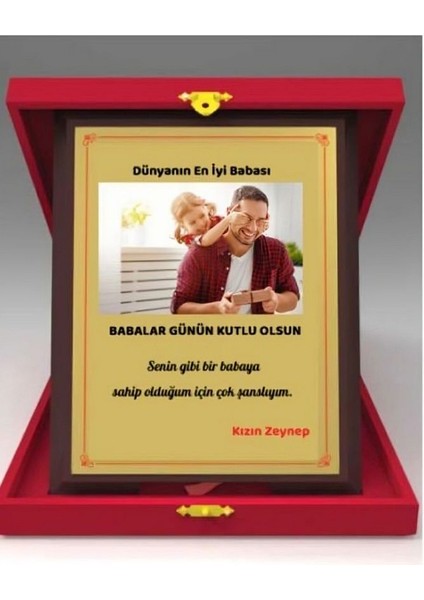 Kişiye Özel Babalar Günü Plaketi - Babaya Plaket ( Büyük Boy )