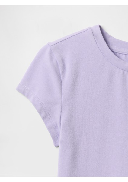 Kız Çocuk Mor Yuvarlak Yaka T-Shirt fiyatları
