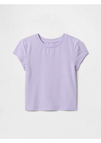 Kız Çocuk Mor Yuvarlak Yaka T-Shirt fırsatları