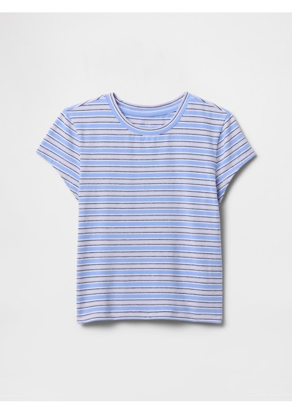 Kız Çocuk Mavi Yuvarlak Yaka T-Shirt fırsatları