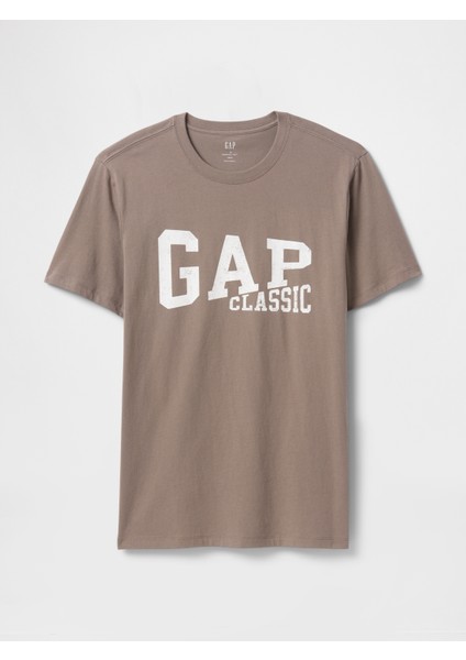 Erkek Kahverengi Everyday Soft Gap Logo Grafik T-Shirt