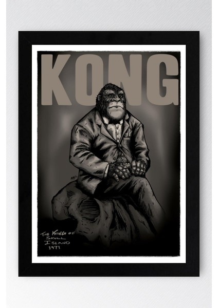 King Kong Skull Island Çerçeveli Tablo - Kafatası Adası Film Posteri Tablo