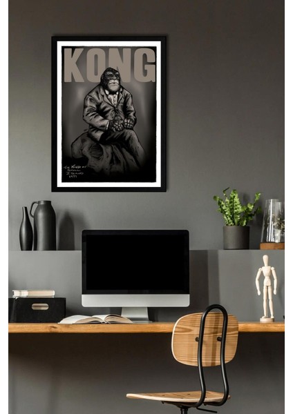 King Kong Skull Island Çerçeveli Tablo - Kafatası Adası Film Posteri Tablo fiyatları