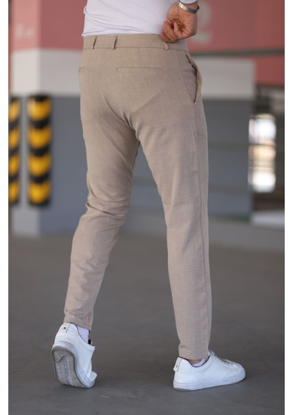 Erkek Kemik Renk Kaliteli Esnek Likralı Kumaş Bilek Boy Pantolon indirimleri