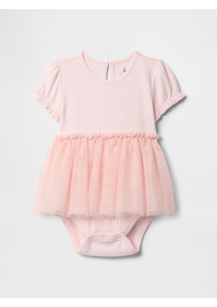 Bebek Pembe Balon Kol Bodysuit