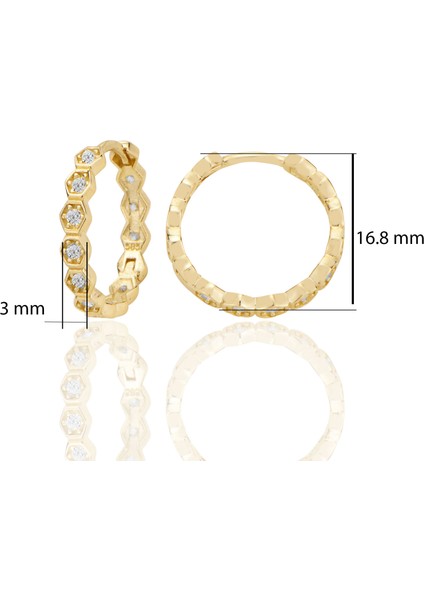 Petek 14 Ayar Altın Halka Küpe Zirkon Taşlı T130 fiyatları