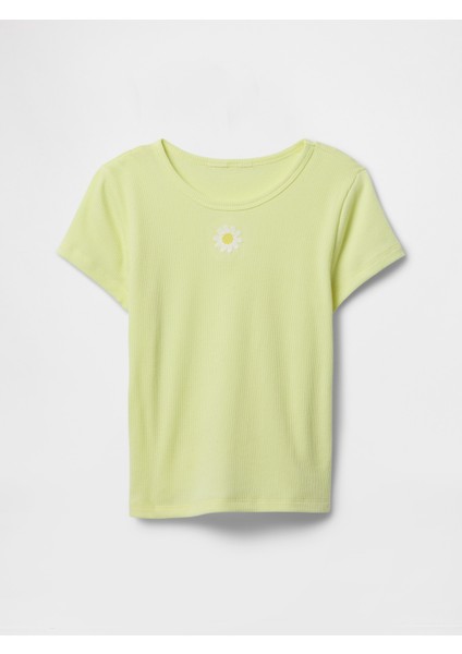 Kız Çocuk Sarı Desenli T-Shirt