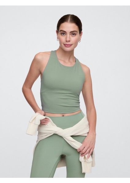 Kadın Yeşil Gapfit Studio Longline Spor Sütyeni