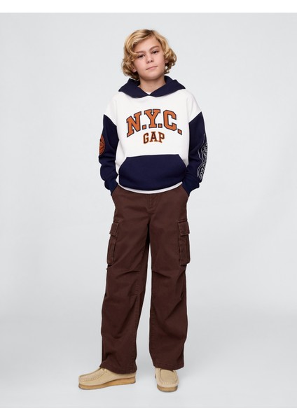 Erkek Çocuk Beyaz Vintage Soft Nyc Logo Sweatshirt modelleri