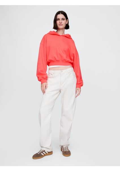 Kadın Pembe Vintage Soft Gap Logo Fleece Crop Sweatshirt indirimleri