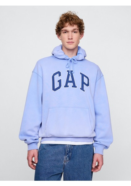 Erkek Mavi Vintage Soft Oversize Gap Logo Sweatshirt