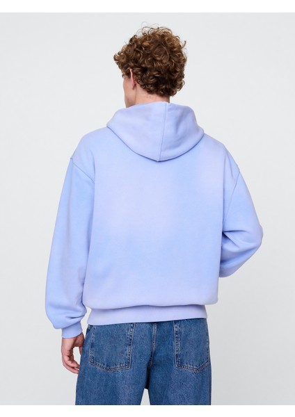 Erkek Mavi Vintage Soft Oversize Gap Logo Sweatshirt
