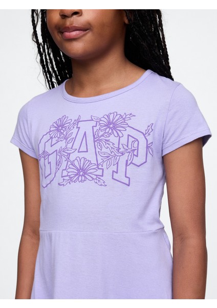 Kız Çocuk Mor Gap Logo Jersey Elbise fiyatları