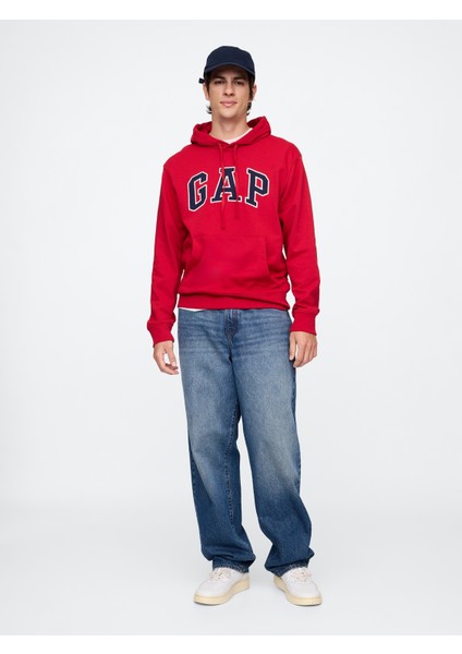 Erkek Kırmızı Gap Logo Fransız Havlu Kumaş Sweatshirt indirimleri