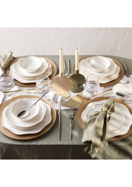 Lotus 53 Parça 12 Kişilik Yemek Takımı Gold