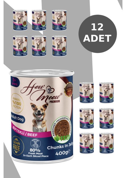 12 ADET JÖLELİ PARÇA ETLİ YETİŞKİN KÖPEK YAŞ MAMASI BİFTEKLİ fiyatları