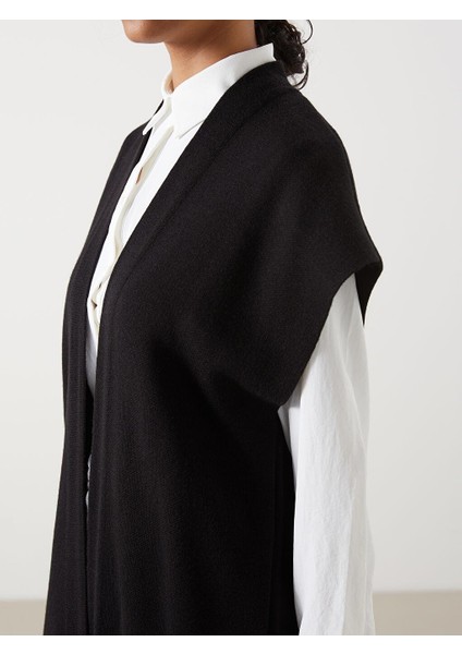 Lcw Modest Şal Yaka Oversize Kadın Triko Yelek modelleri