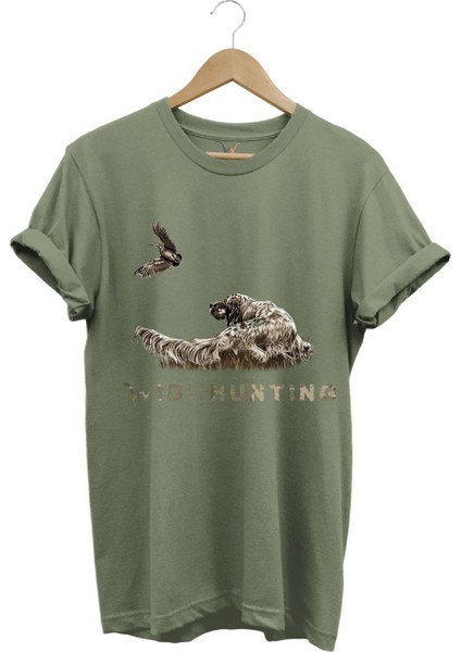 Avcılık Widi Hunting Çulluk Fermalı English Setter Tasarım Baskılı Pamuk Regular Fit T-Shirt