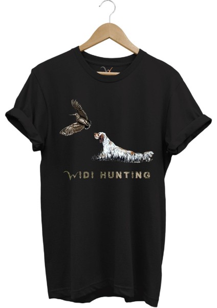 Avcılık Widi Hunting Fermalı English Setter Çulluk Baskılı Pamuk Regular Fit T-Shirt