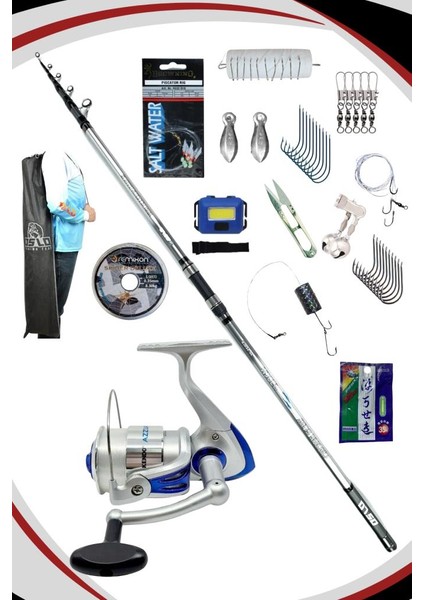 Crome Surf 420CM 70-250GR Kendo Azzurro 6500 Tam Takım Surf Olta Seti
