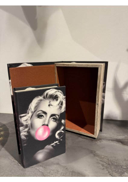Marilyn Monroe Baskılı Dekoratif Kitap AKSH-FB10155 Set