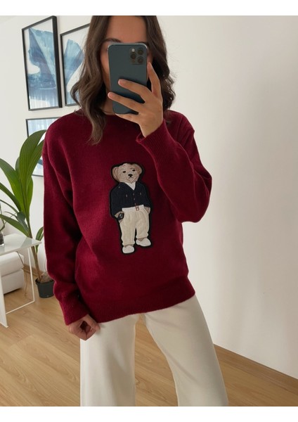 Bordo Ayıcıklı Kazak Standart