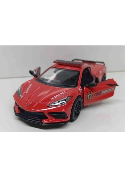 1:36 Ölçek 2021 Corvette Police Firefighter Edition//çek-Bırak 12 cm Metal Araba Kırmızı fiyatları