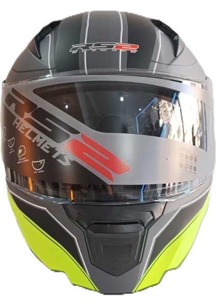 Kask Çene Açılır Vizörlü Açık Yeşil-Gri Rs2 Ece 2206 Belgeli Xxl Beden