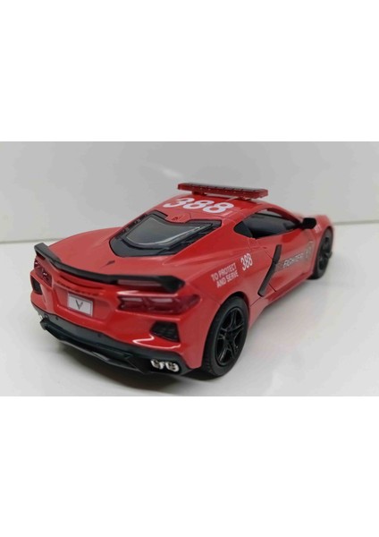 1:36 Ölçek 2021 Corvette Police Firefighter Edition//çek-Bırak 12 cm Metal Araba Kırmızı fırsatları