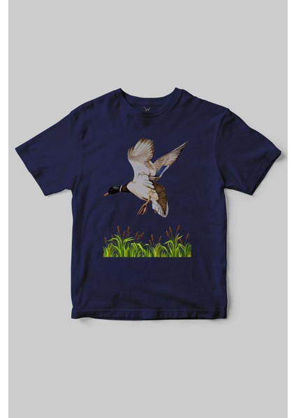 Özel Dağcılık Avcılık Tasarımlı Yeşilbaş ve Doğa Temalı Regular Fit %100 Pamuk T-Shirt