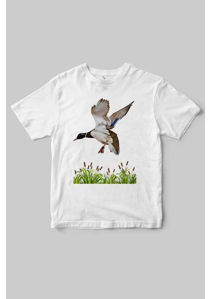 Özel Dağcılık Avcılık Tasarımlı Yeşilbaş ve Doğa Temalı Regular Fit %100 Pamuk T-Shirt