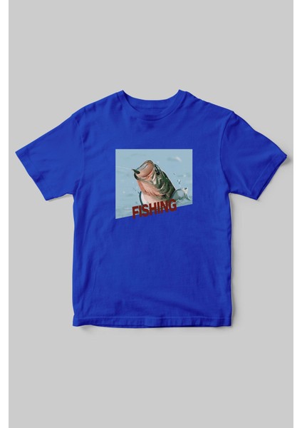 Fishing Balıkçıklık, Deniz Balık Avcılığı Regular Fit %100 Pamuk Bisiklet Yaka Hunter T-Shirt