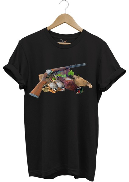 Avcılık Baskılı Pamuk Regular Fit T-Shirt