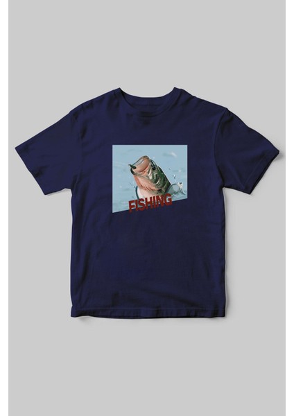 Fishing Balıkçıklık, Deniz Balık Avcılığı Regular Fit %100 Pamuk Bisiklet Yaka Hunter T-Shirt